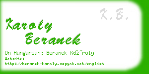 karoly beranek business card